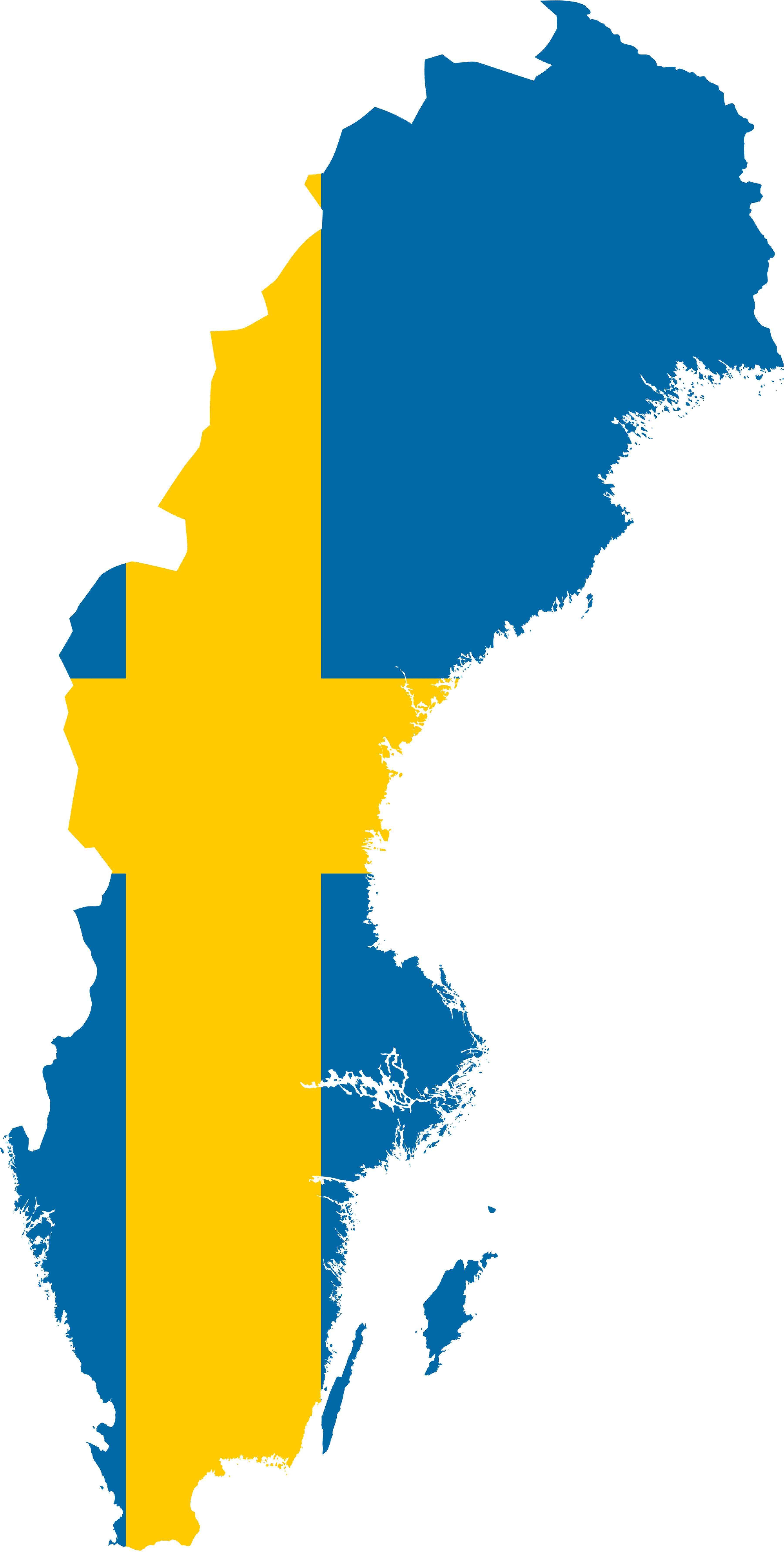 Schweden Flagge Karte - Schweden Landkarte-Flagge (Europa Nord - Europa)