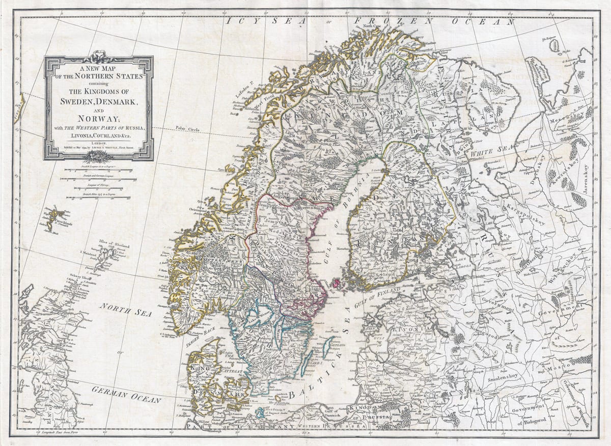 alte Landkarte Schweden