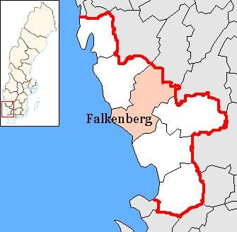 Karte von Falkenberg, Schweden