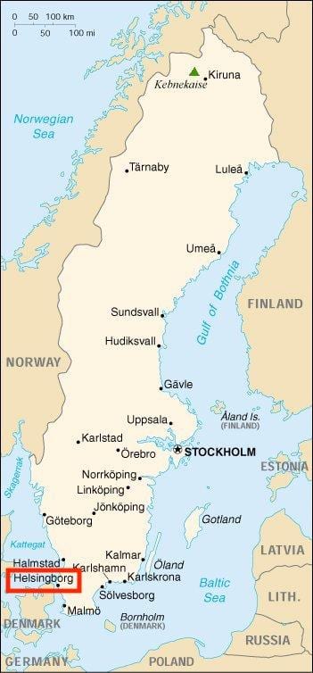 Karte von Helsingborg, Schweden