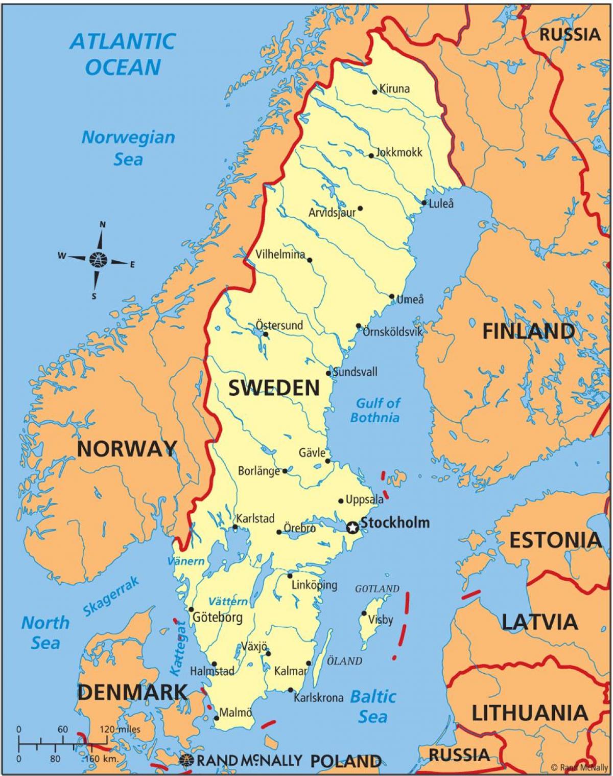 Karte von Schweden - Schweden auf einer Karte (Europa Nord - Europa)