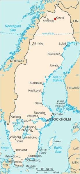 Karte von Kiruna, Schweden