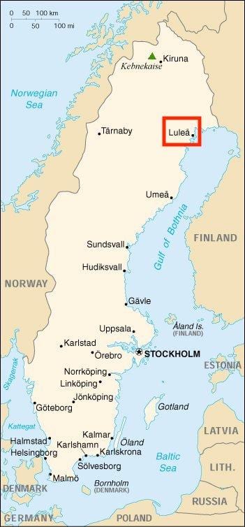 Karte von Lulea Schweden