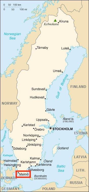 Schweden malmo Karte
