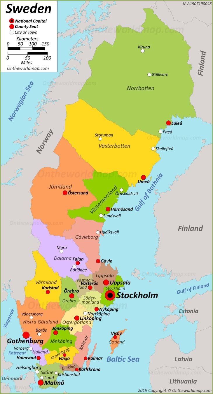 Hauptstadt von Schweden anzeigen
