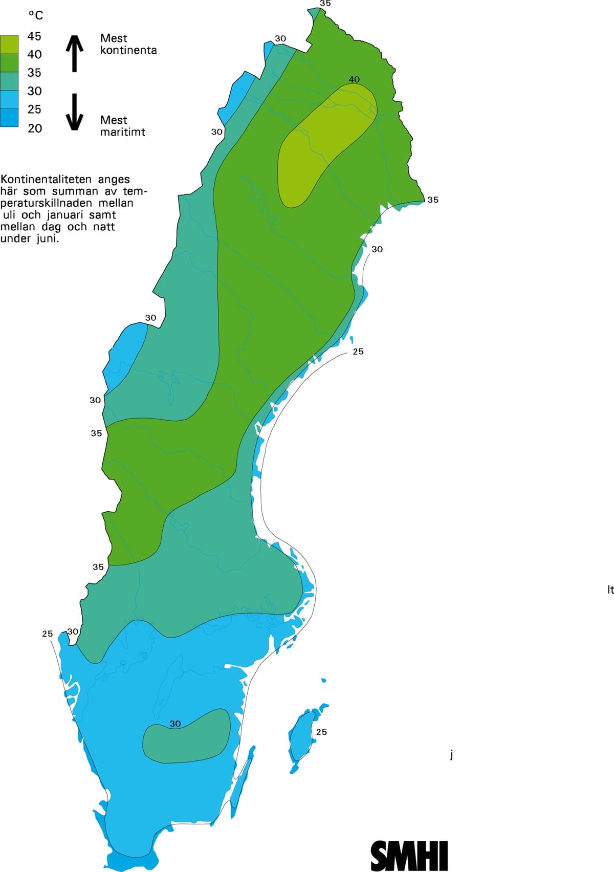 Klima-Karte von Schweden