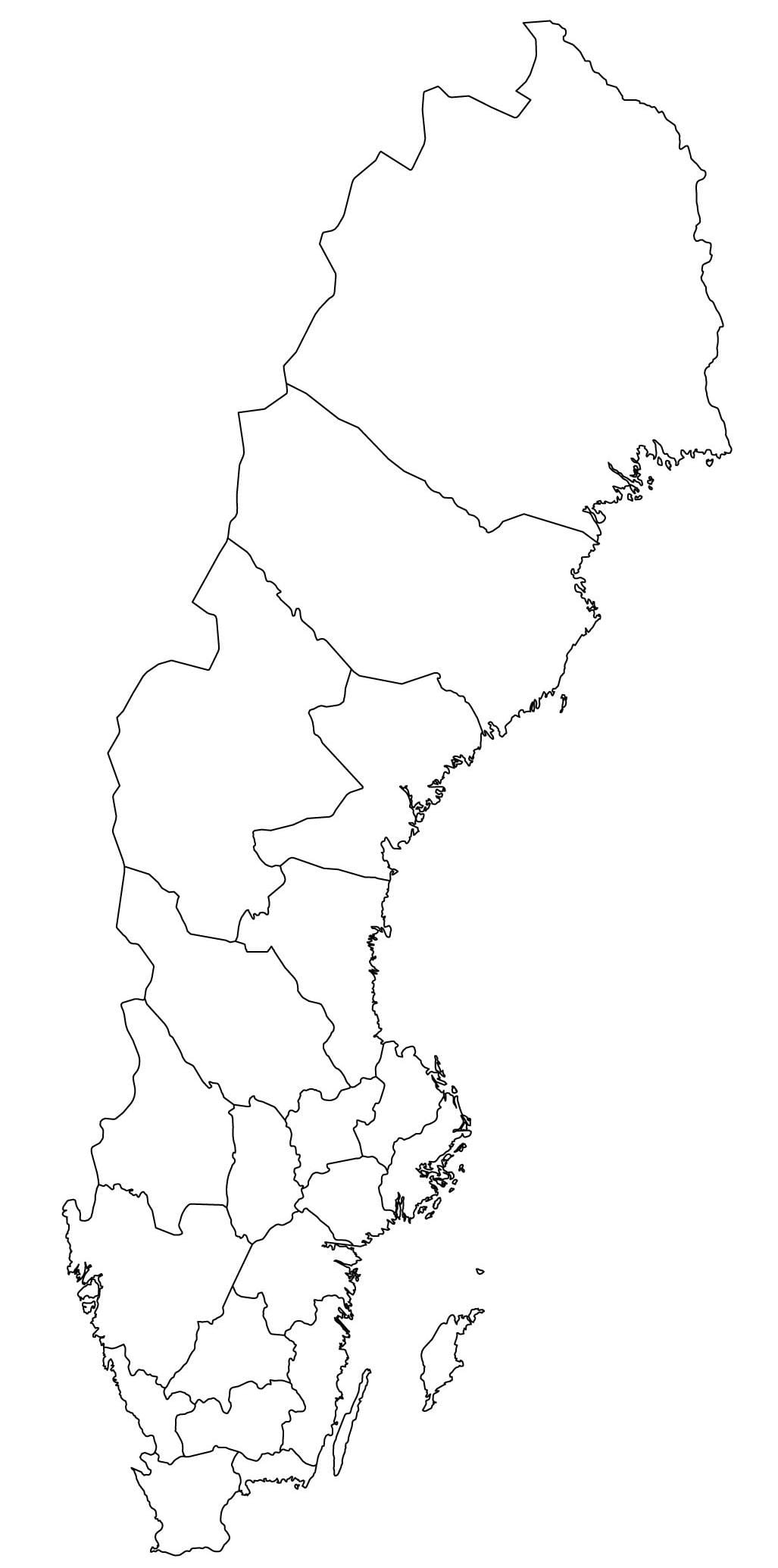 übersichtskarte von Schweden