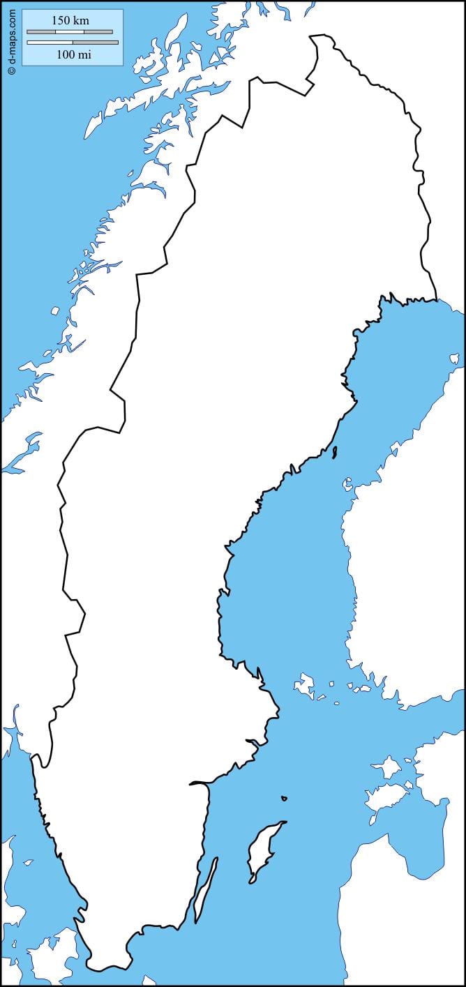 leere Karte von Schweden