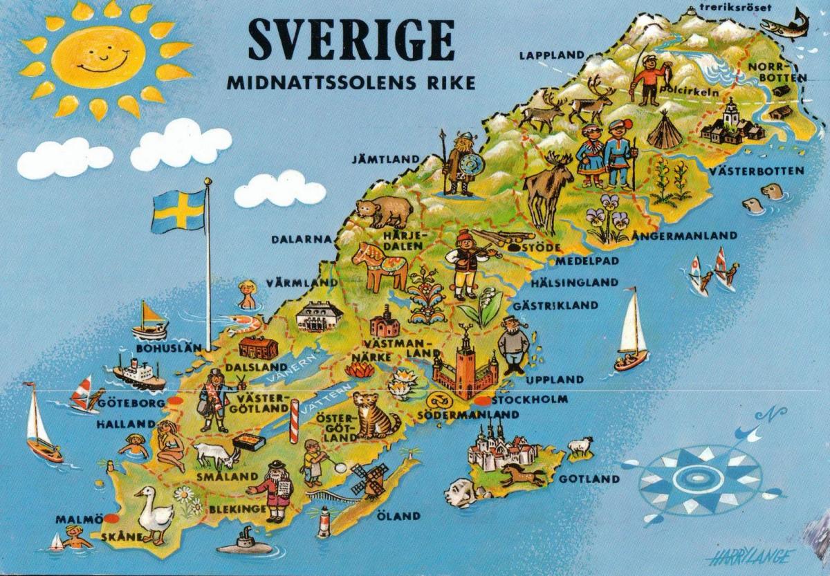 touristische Landkarte Schweden