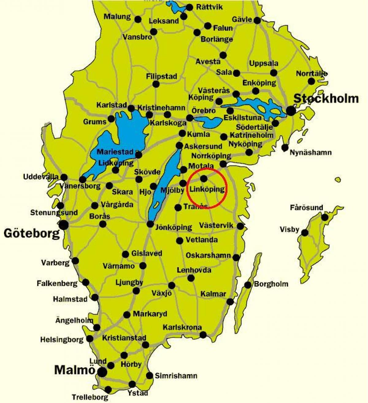 Südschweden, Karte - Karte Süd-Schweden (Nordeuropa - Europa)