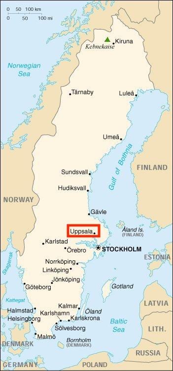 Uppsala Karte von Schweden