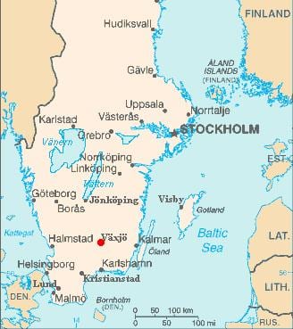 Karte von Växjö, Schweden