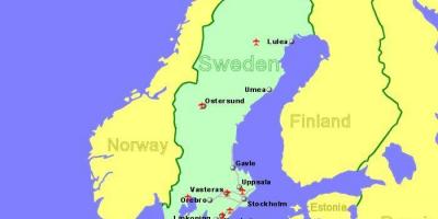 Karte der Flughäfen in Schweden