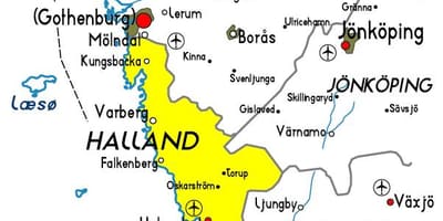 Karte von Halland Schweden