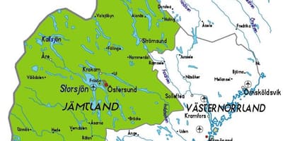 Karte von Jamtland Schweden