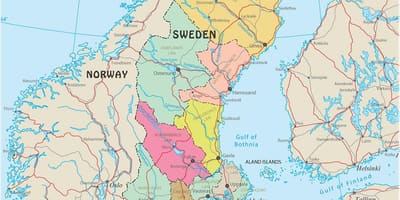 Politische Landkarte Schweden