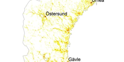 Bevölkerung Dichte Karte von Schweden