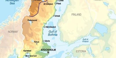 Karte von Schweden elevation