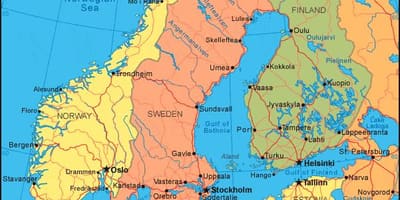 Schweden Position auf der Karte
