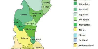 Karte von Schweden Provinzen