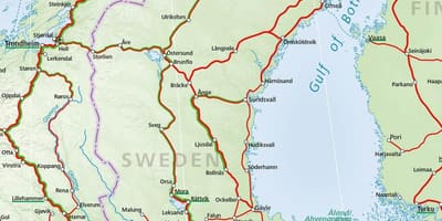 Bahn Karte von Schweden