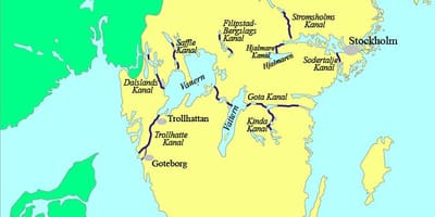Karte der schwedischen Kanäle