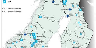 Schwedische Skigebiete Karte