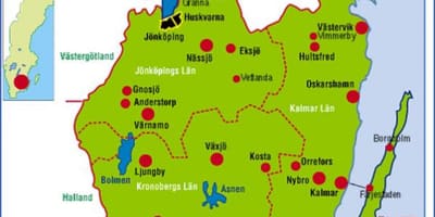 Karte von Småland Schweden